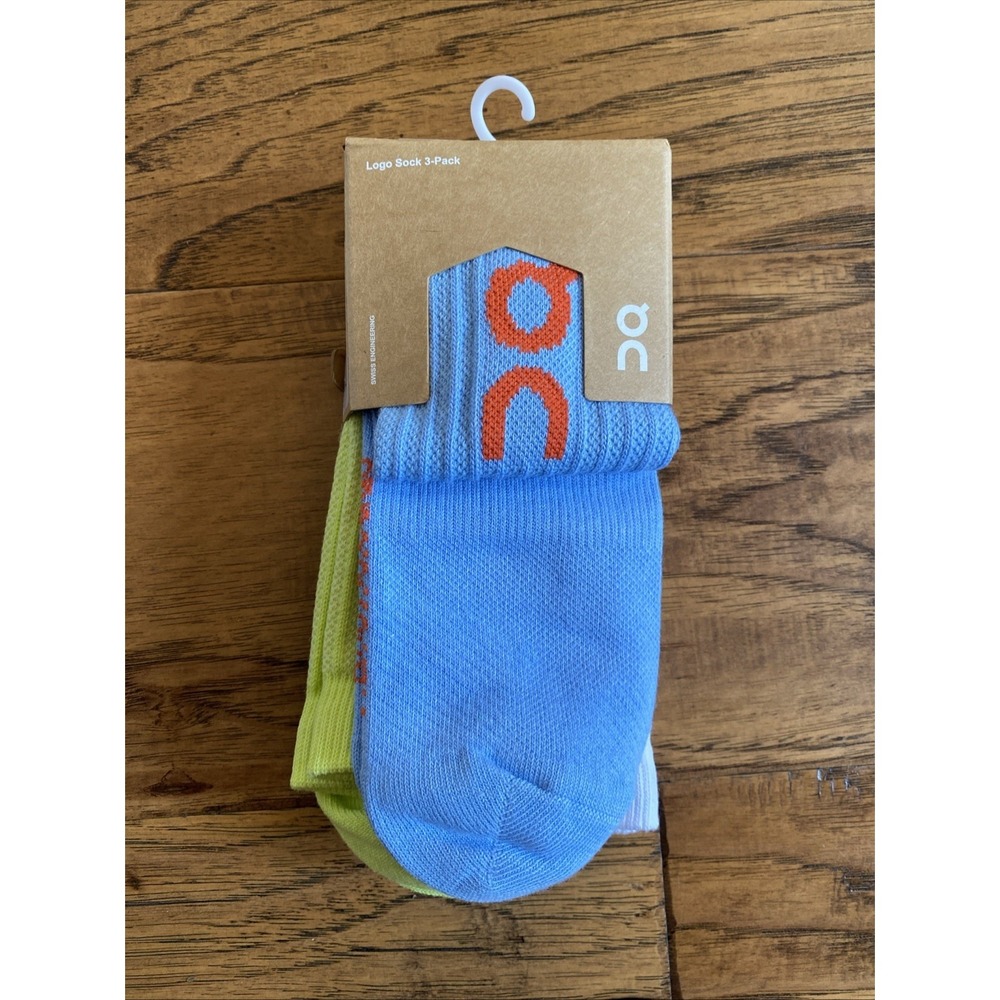 3 Psir Size Large Oncloud  Unisex Socks White Blue Green